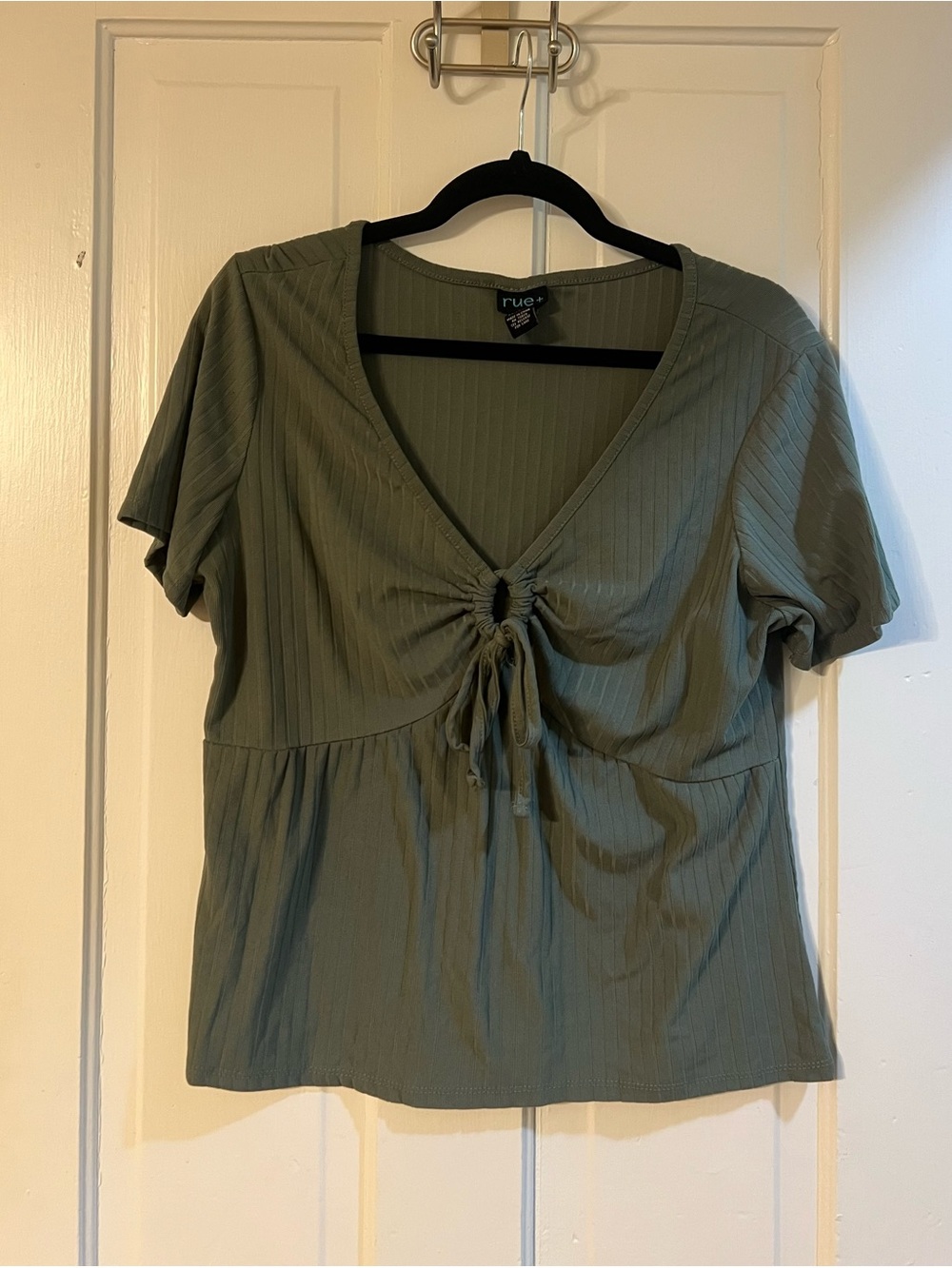 rue21 Olive Tie-Front V-Neck
